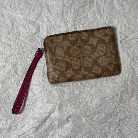 Wallet Coach Wallet Brown & Pink Monogram Canvas Leather - Picture 10 of 12